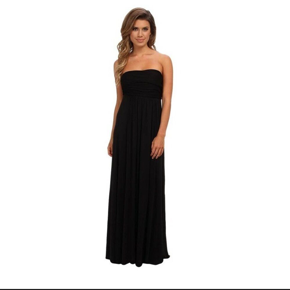 NWOT Culture Phit Women Sleeveless Ruched Hally Maxi Dress Black | Size S